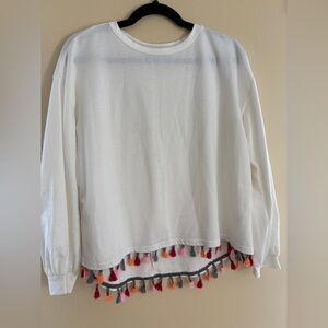 SHEIN White Knit Top with Multicolor Accents